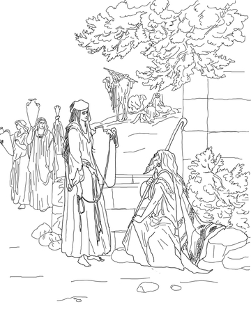 Eliezer And Rebekah Coloring Page